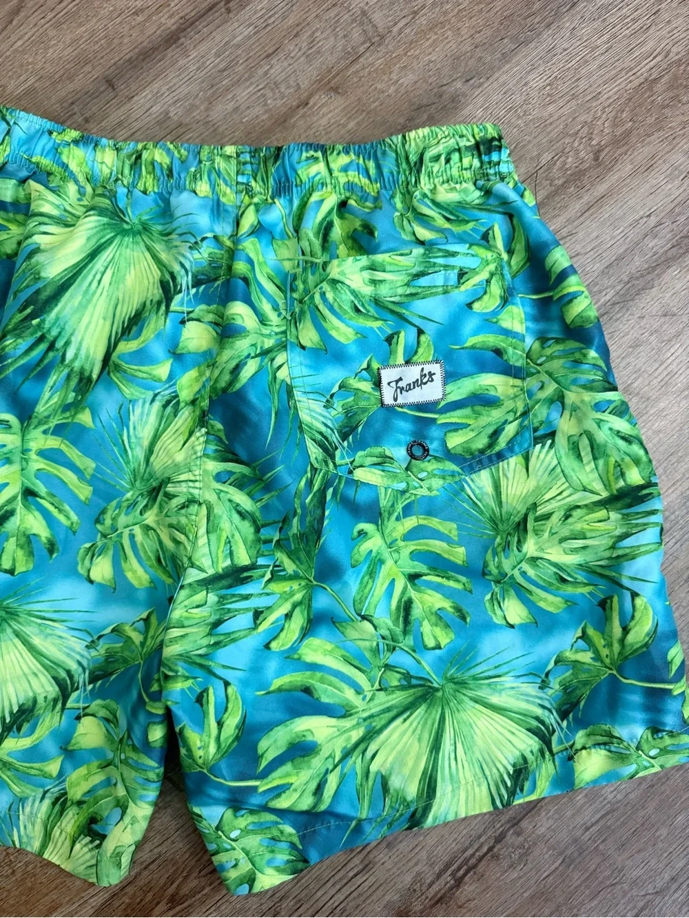 Franks Australia Green Tropical Leaf Print Swim Shorts